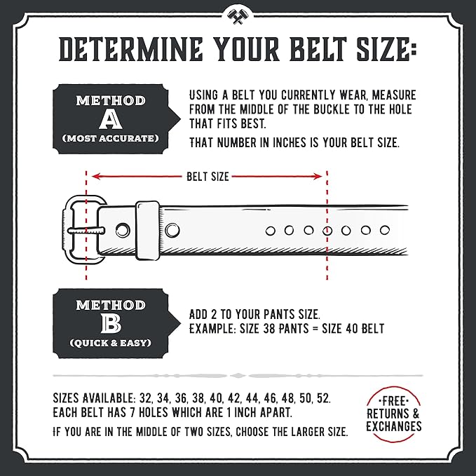 The Baron Leather Belt for Men | Made In USA | Men's Full Grain Leather Belt