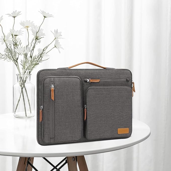 MOSISO 360 Protective Laptop Case 13 inch, 13 inch Laptop Sleeve Compatible with MacBook Air M5 M4 M3 M2 M1 2026-2018/Neo/Pro M2 M1, Side Open Carrying Case with 4 Zipper Pockets&Handle, Taupe Gray