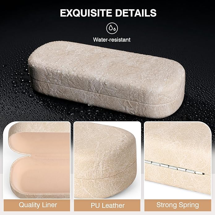 Marvolia Glasses Case Large Hard Shell Eyeglasses Case PU Leather Protective Case for Sunglasses Eyeglasses