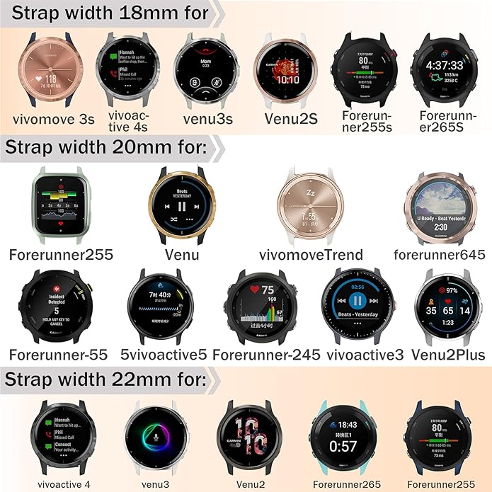 20mm Magnetic Braided Nylon Band Compatible With Garmin Vivoactive 6/Vivoactive 5/3/3 Music Watch Bands, Quick Release Stretchy Strap Replacement for Venu Sq 2/Forerunner 55/165/245/645