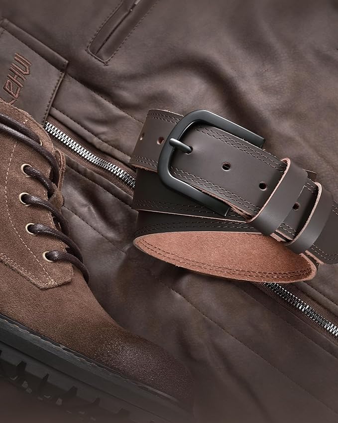 CHAOREN Full Grain Leather Belt for Men, Work Belts for Men Heavy Duty, Daily Wear for Jeans Pants