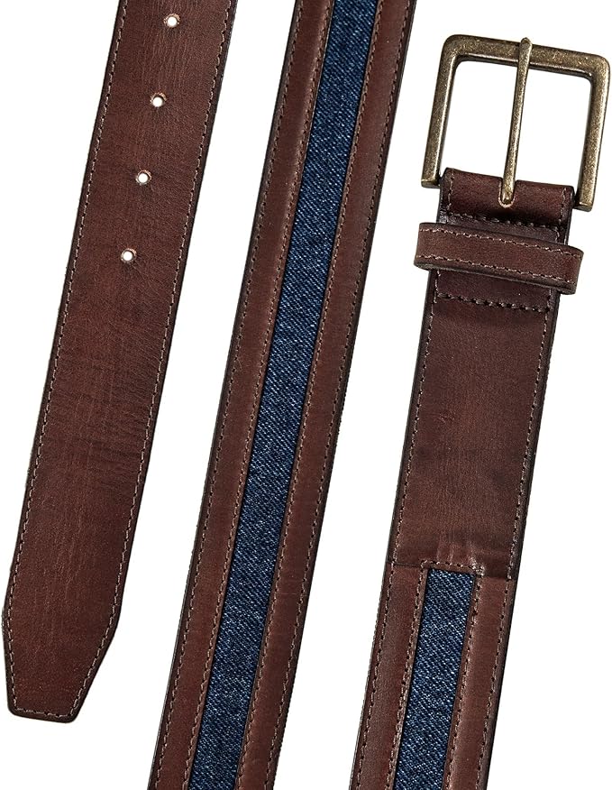 Lucky Brand Men's Jeans Leather Belt| Classic| Casual| Dress| Everyday| American Heritage| Genuine Leather| Metal Buckle