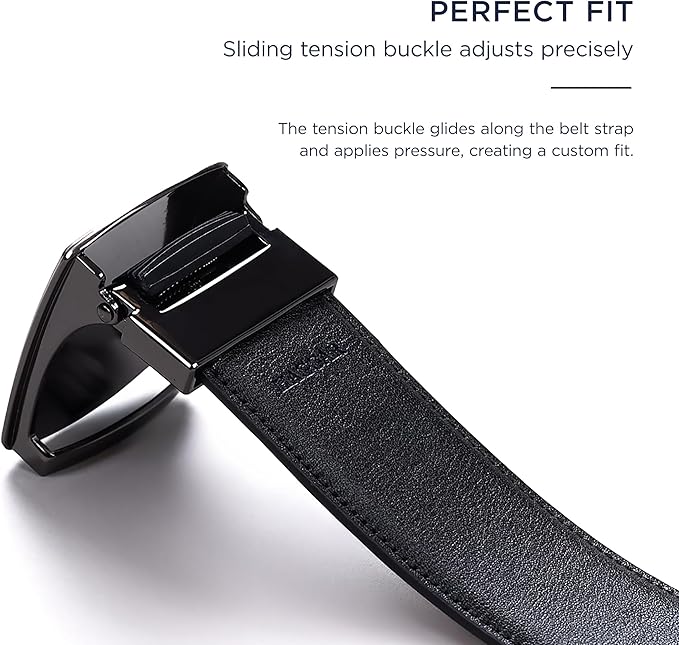 Haggar mens Leather Dress Belt for Suits and Pants - Classic, Formal, Business, Work