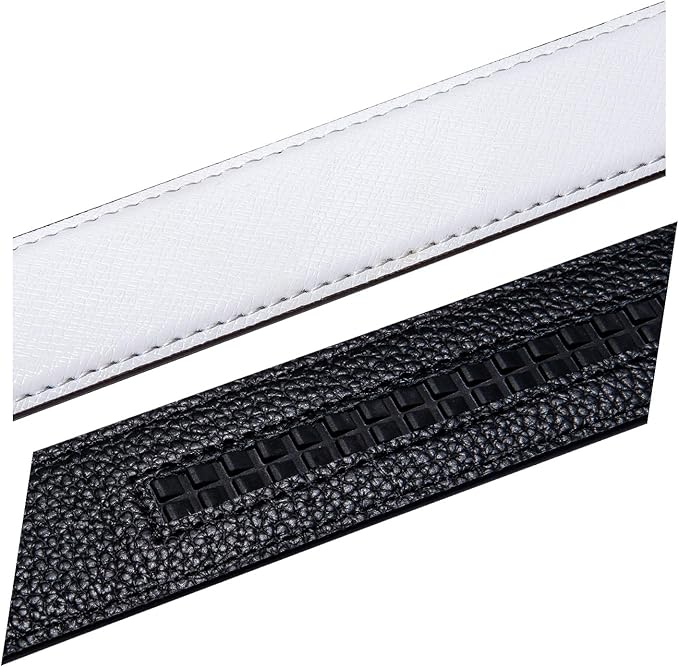 Dubulle Designer Mens Belts, Sliding Automatic Buckle Ratchet Dress Belt TOP Genuine Leather Strap Gifts