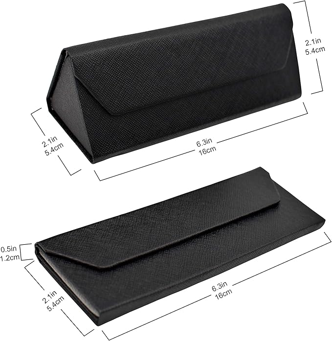 Real Sic Glasses Case for Men and Women - Magnetic Folding Hard Shell Sunglass Holder - Inspired by Solid Color