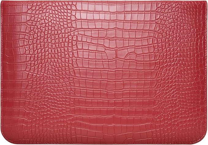 MOSISO Laptop Case 13 inch, 13 inch Laptop Sleeve Compatible with MacBook Neo 13 A18 Pro A3404 Air M4 M3 M2 M1 2026-2018 / Pro M2 M1 2026-2016, Crocodile Grain PU Leather Flap Case Bag, Red