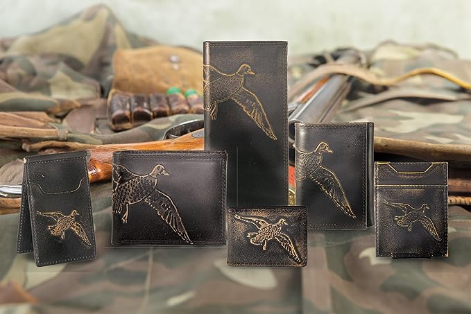 ZEP-PRO Mallard Burnished Leather Magnetic Front Pocket Wallet, Slim Stylish for Men