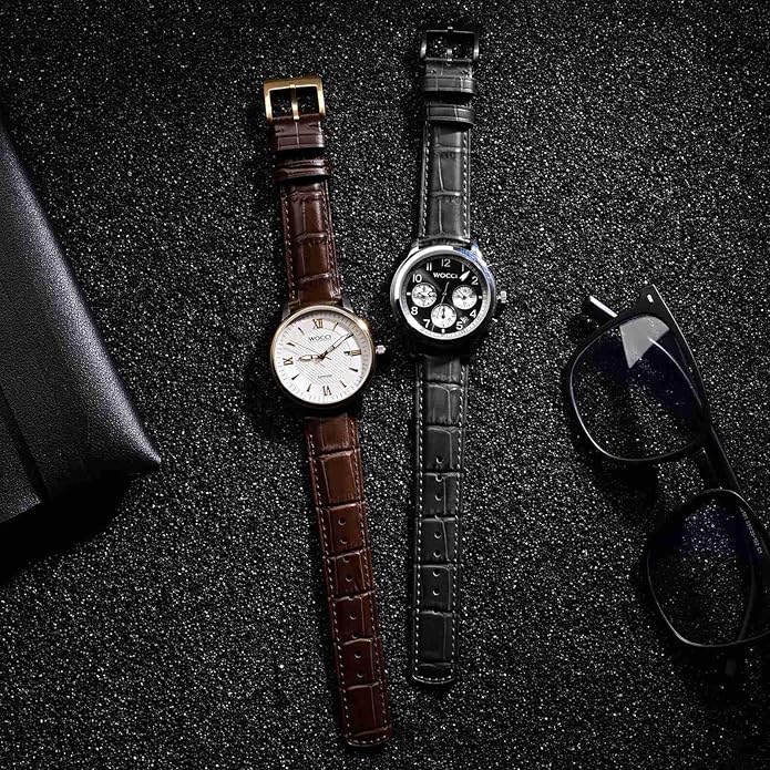 WOCCI Watch Bands, Top Grain Leather, Embossed Alligator Grain, Quick Release, Band Width 18mm 20mm 22mm