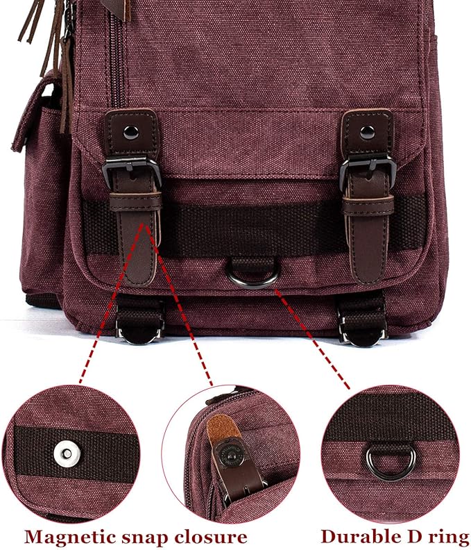Leaper Retro Crossbody Bag Sling Bag Canvas Messenger Bag for Men Women Shoulder Bag Crossbody Handbags Satchel Travel Bag