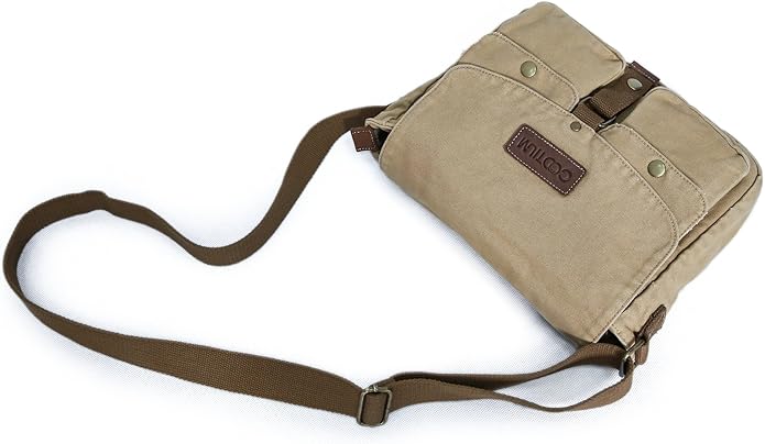 Gootium Canvas Messenger Bag - Vintage Crossbody Shoulder Bag Military Satchel