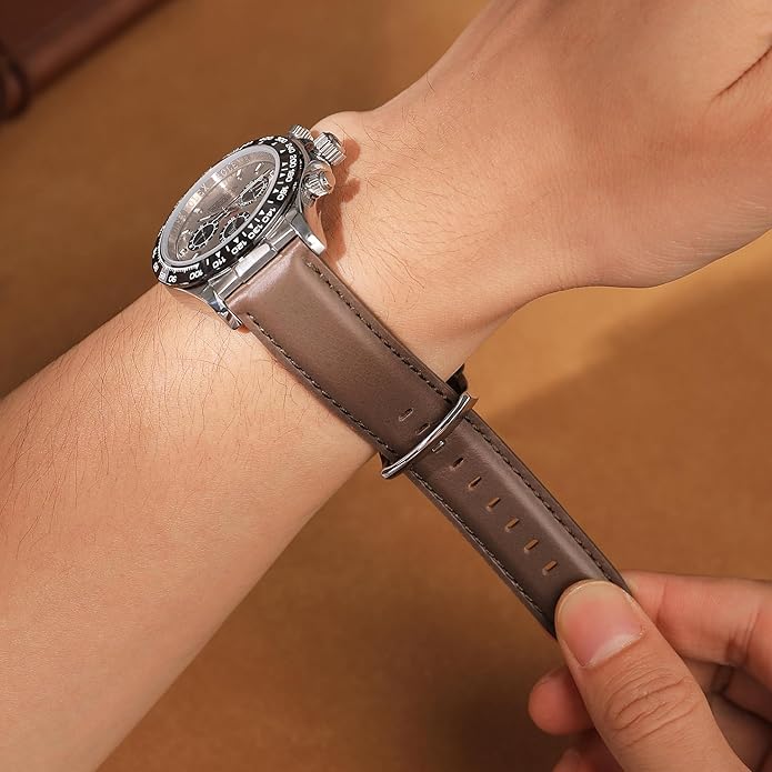 OTTOODY Leather Watch Bands Quick Release, Elegant Top Grain Leather Watch Straps for Men & Women, Choice of Color & Width - 18mm, 19mm, 20mm, 21mm or 22mm Wristbands Bracelet for Watch & Smartwatch