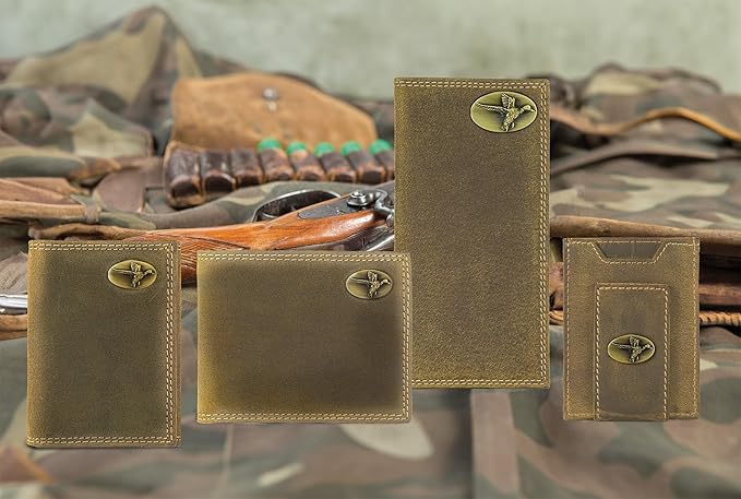 ZEP-PRO Mallard Vintage Tan Leather Magnetic Front Pocket Wallet, Slim Stylish for Men