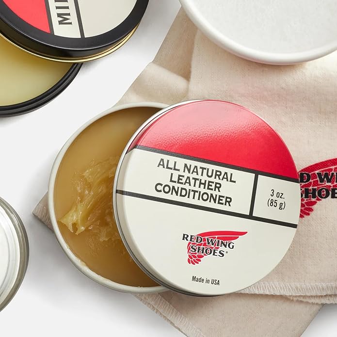Red Wing Shoes All Natural Leather Conditioner, Pine Pitch, Mink Oil, Beeswax Blend, 3 oz