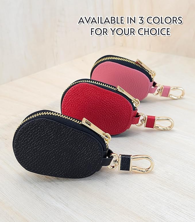 Universal Genuine Leather Car Key Fob Case – Premium Smart Key Holder for Remote Key Fobs
