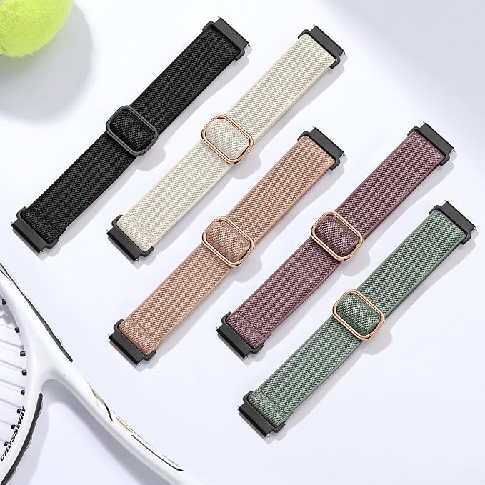 GEAK Stretchy Nylon Strap Compatible with Garmin Vivoactive 5 / Vivoactive 3 /Vivoactive 6 Watch Band, 20mm Loop Elastic Fabric Straps Compatible for Garmin Venu Sq/Venu Sq 2/Venu 2 Plus Women Men