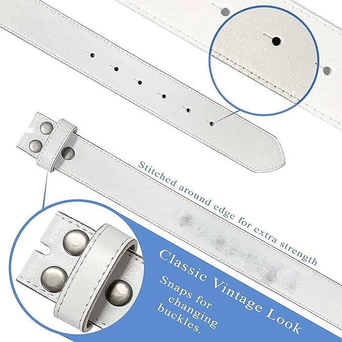 BS57 Classic Vintage Casual Jean Replacement Belt Strap or Belt 1-1/2"(38mm) Wide, Multi-Style Options