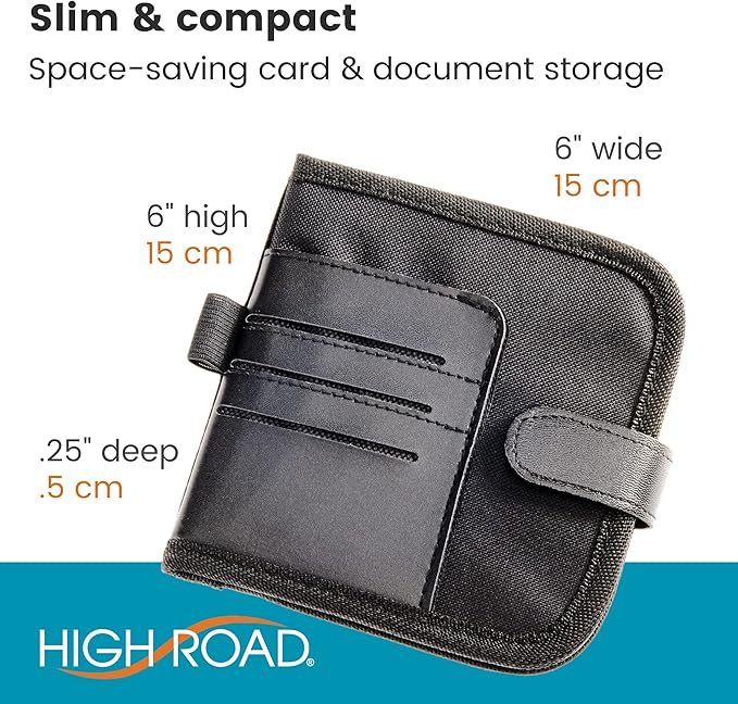 High Road Car Visor Organizer and Registration and Insurance Card Holder with Clear Document Pockets and 3 Card Holders - Vehicle Document Holder for Cars, Trucks and SUVs, Single Pack