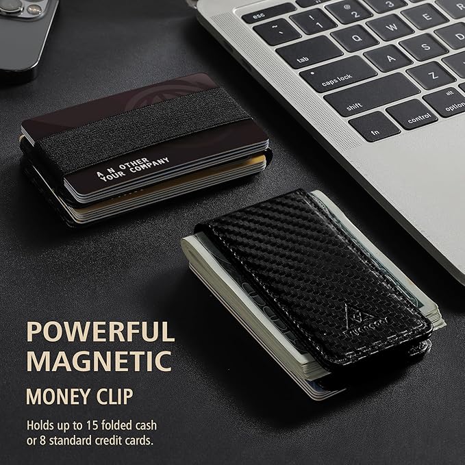 Magnetic Money Clip for Men Leather Money Clip with elastic band Slim Money Clip Holds 5 credit card and10 Bills