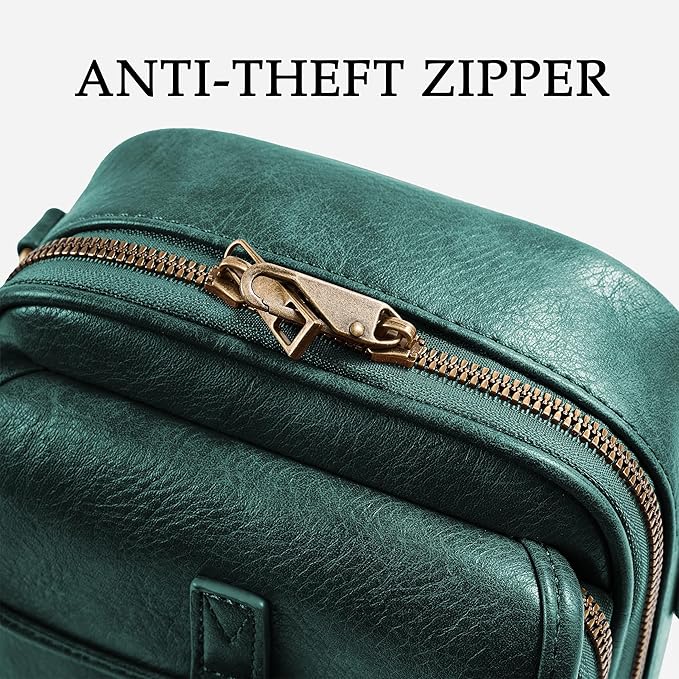 Small Messenger Bag Vegan Leather Crossbody Bag for Women Men, Vintage Cross Body Shoulder Purse with Card Slots