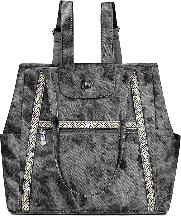 FADEON Large Laptop Tote Bag for Women Designer Leather Laptop Bag Fashion Travel Backpack Purse Shoulder Handbag