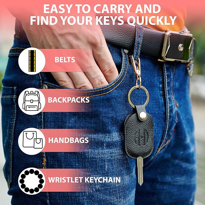 Leather Car Key Fob Cover Sleeve Holder for Broken Keys – Smart Remote Protector Case with Keychain for Men & Women