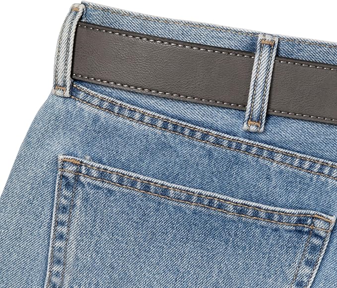 BC Belts Leather Belt Strap with Vintage Distressed Texture 1.5" Wide with Snaps and without Buckle