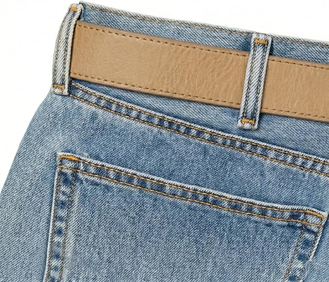 BC Belts Leather Belt Strap with Vintage Distressed Texture 1.5" Wide with Snaps and without Buckle