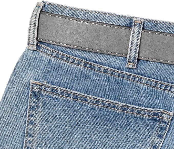 BC Belts Leather Belt Strap with Vintage Distressed Texture 1.5" Wide with Snaps and without Buckle
