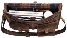 Leather briefcase 18 inch laptop messenger bag for men and women best satchel office bag