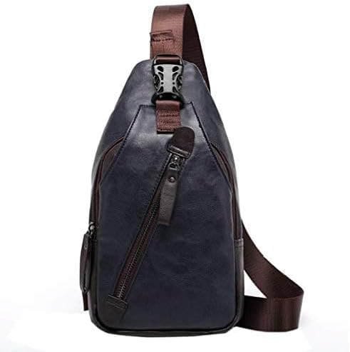 Hebetag Leather Sling Bag Crossbody Backpack for Men Women Travel Outdoor Camping