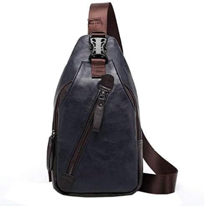 Hebetag Leather Sling Bag Crossbody Backpack for Men Women Travel Outdoor Camping
