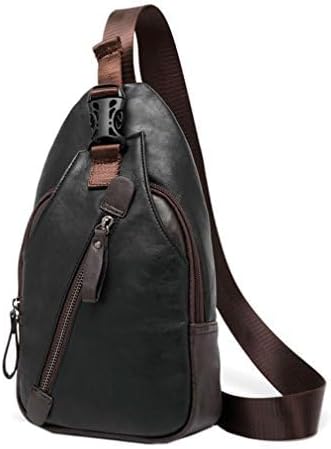 Hebetag Leather Sling Bag Crossbody Backpack for Men Women Travel Outdoor Camping