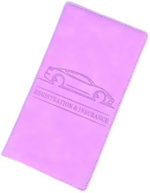 Car Accessories Registration and Insurance Holder,Leather Essential Card Magnetic Shut Vehicle Glove Box Organizer Case for Auto Driver License Document Truck Motorcycle Boat-Purple