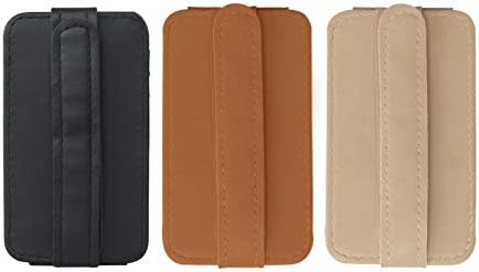 Car Sun Visor Leather Organizer Pocket - Card & Glasses Holder, Stylish Interior Accessory (Brown)