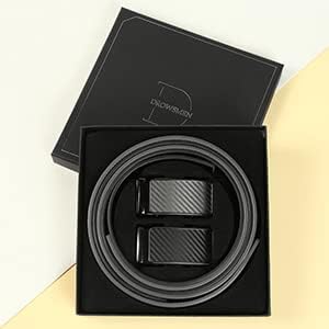 2 Pack Ratchet Belt 1 3/8", Mens leather Dress Belt in Gift Set Size 28"-62" Adjustable waist Trim to Fit