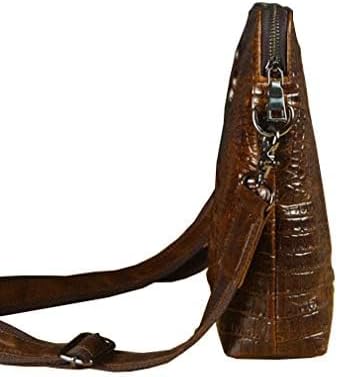 Hebetag Small Leather Sling Shoulder Bag Messenger Pack for Men Women Outdoor Travel Business