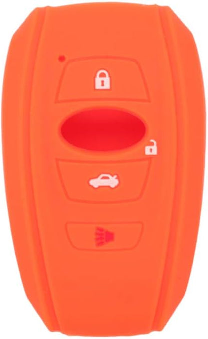 SEGADEN Silicone Cover Protector Case Holder Skin Jacket Compatible with Subaru 4 Button Smart Remote Key Fob CV4255 Orange
