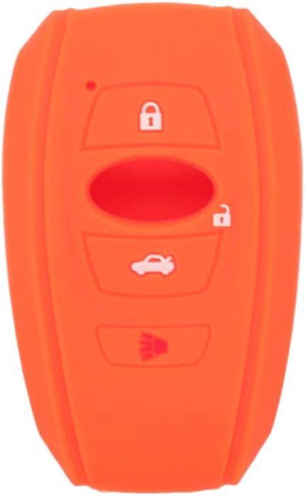 SEGADEN Silicone Cover Protector Case Holder Skin Jacket Compatible with Subaru 4 Button Smart Remote Key Fob CV4255 Orange