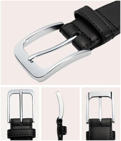 Bighake Men's Genuine Leather Dress Belt, Handmade Leather Jeans Belt for Men Work Business and Casual