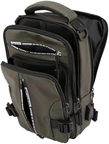 Hebetag Leather Sling Bag Crossbody Backpack for Men Women Travel Outdoor Camping