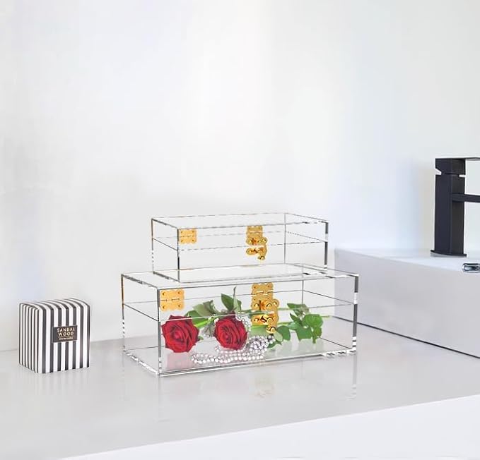 8668 Multi-purpose Storage Boxes. Modern Acrylic Decorative Boxes to store Jewelries, Accessories, Keepsakes.