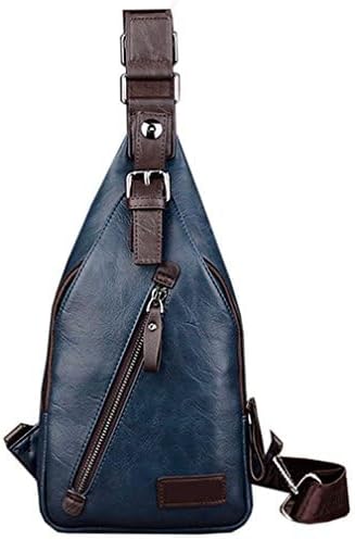 Hebetag Leather Sling Bag Crossbody Backpack for Men Women Travel Outdoor Camping