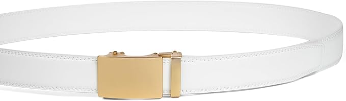 Founders & C Men's Ratchet Belt 1 3/8",Leather Dress Belt Adjustable with Click Sliding Buckle Trim to Exact Fit