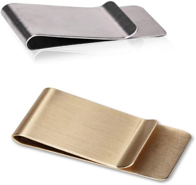 WAFJAMF Small Men's Slim Money Clip Stainless Steel Credit Business Card Holder Pocket Cash Wallet