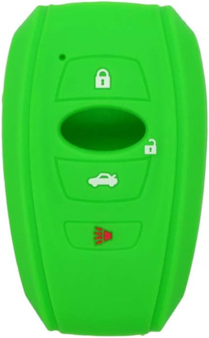SEGADEN Silicone Cover Protector Case Holder Skin Jacket Compatible with Subaru 4 Button Smart Remote Key Fob CV4255 Light Green