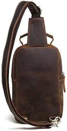 Hebetag Vintage Leather Sling Bag Handbag for Men Women Outdoor Travel Hiking Camping Shoulder Backpack