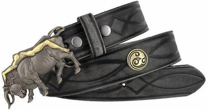 Genuine Full Grain Western Engraved Tooled Leather Strap or Belt 1-1/2" Wide