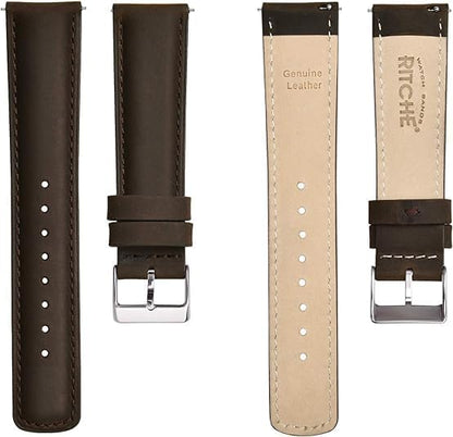 Ritche Christmas Gift Quick Release Leather Watch Bands Genuine Watch Straps for Men Women Top Grain Leather Watch Strap, White Elephant Gifts, Stocking Stuffers for Men, Father's Day gifts