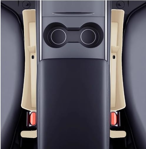 Car Seat Gap Filler Organizer 2 Pack, Gap Filler Organizer For Car, Between Seats And The Console To Stop The Small Items From Dropping (Beige)