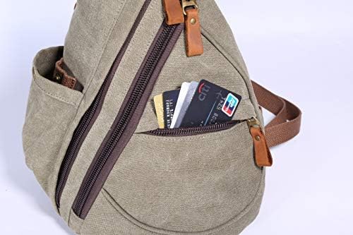 Sling Bag Crossbody Backpack Shoulder Casual Daypacks Rucksack for Men&Women Outdoor Cycling Hiking Travel Army Green